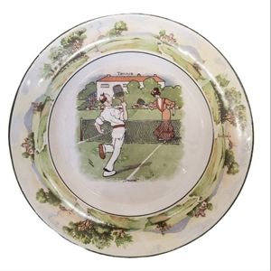 Vintage Warwick Ware Victor Venner "Deuce" Tennis Collector Plate 10.5"
